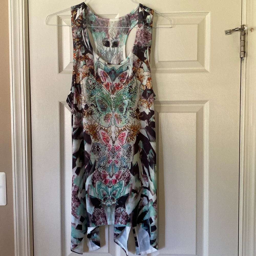 Beaded Butterfly Long Tunic or Dress.